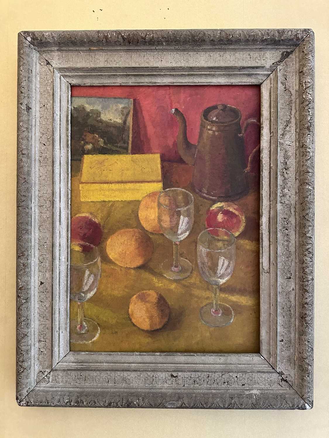 Lot 1540 - Sir Richard Lodowick Edward Montague Rees Bt. (1900-1970) oil on canvas - Still Life with Oranges, in painted frame