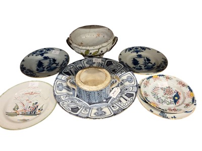 Lot 1646 - Group of tin glazed earthenware