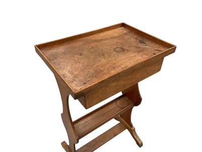 Lot 1616 - French walnut Tricoteuse table with rectangular top above a frieze drawer, on shaped end standards