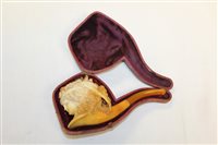 Lot 4044 - Late 19th century meerschaum pipe Carsved with...