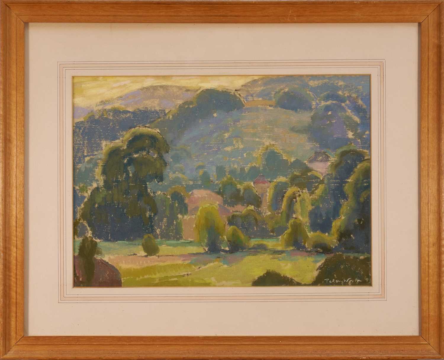 Lot 1562 - *Peter Norton (1913-1995) pastel - extensive landscape, signed, 30cm x 43cm, in glazed frame