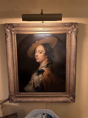 Lot 1571 - Attributed to Herman van der Mijn (1684-1741) oil on canvas - portrait of Sarah Crowther, daughter of Samuel Richardson, in gilt frame Provenance: Charlotte Byng, Melron Court, London, 13...