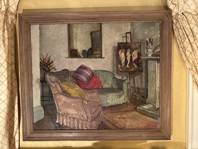 Lot 1572 - Sir Richard Lodowick Rees Bt. (1900-1970) oil on canvas - Interior, framed