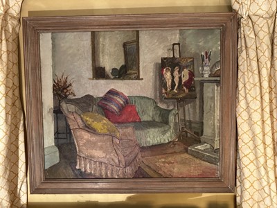 Lot 1572 - Sir Richard Lodowick Rees Bt. (1900-1970) oil on canvas - Interior, framed