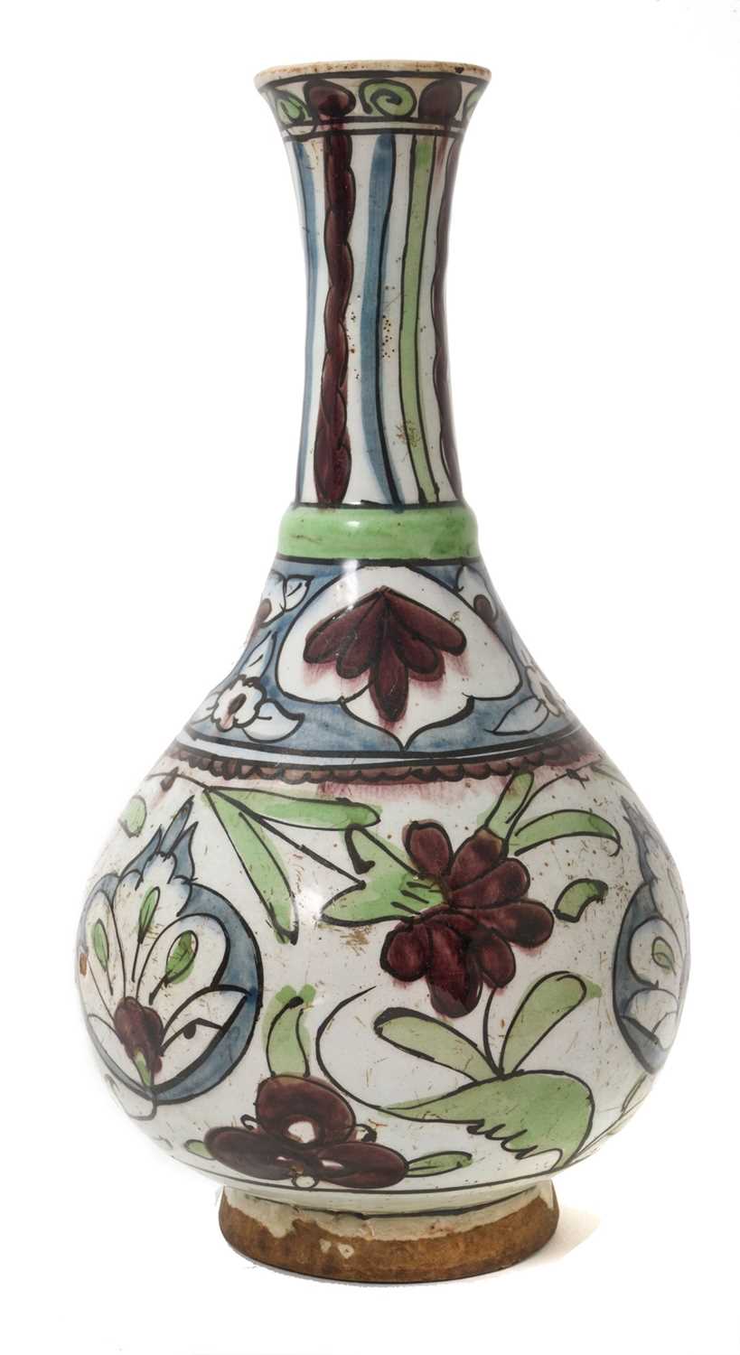 Lot 1577 - Antique Iznik bottle vase