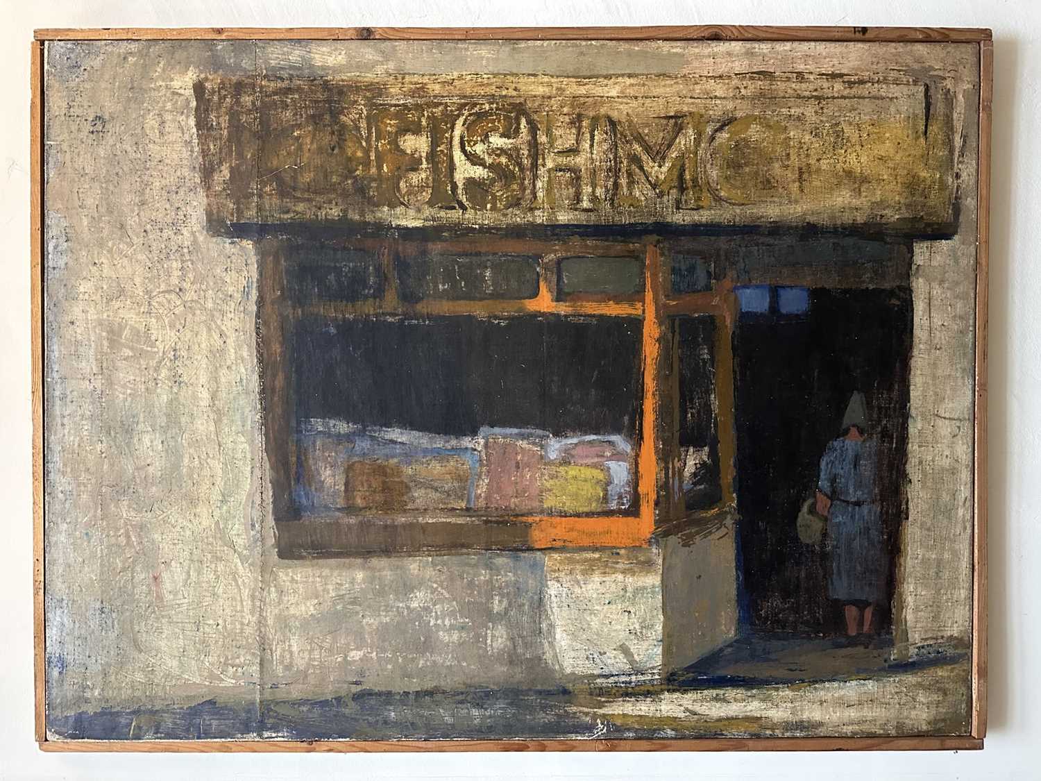 Lot 1587 - *Dorothy Steele (1927-2002) oil on canvas - The Fishmonger, framed