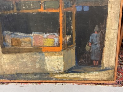Lot 1587 - *Dorothy Steele (1927-2002) oil on canvas - The Fishmonger, framed