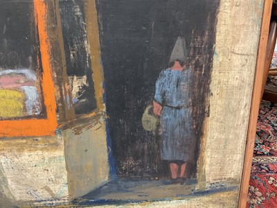 Lot 1587 - *Dorothy Steele (1927-2002) oil on canvas - The Fishmonger, framed