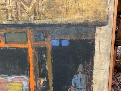 Lot 1587 - *Dorothy Steele (1927-2002) oil on canvas - The Fishmonger, framed