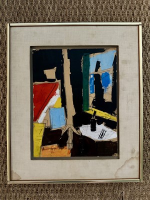 Lot 1588 - *Peter Kinley (1926-1988) pencil and oil on board - Study for Studio Interior, 1962, signed, framed Provenance: Paul Rosenberg & Co. New York. Albemarle Gallery, London