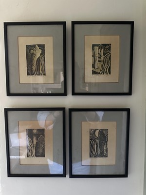 Lot 1590 - *Reginald James Lloyd (1926-2020) set of six screen prints, five signed and dated 1974, in glazed frames
