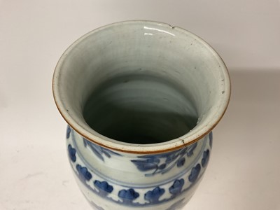 Lot 1594 - Chinese blue and white vase, 37cm high