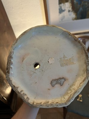 Lot 1595 - Hexagonal blue and white vase, 28cm high