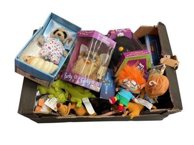 Lot 1739 - Nickelodeon Rug Rats by Applause (x10) with tags. Furbys by Tiger two boxed and four with tags. Stars Wars Buddies with tags by Kenner (5). Star Wars Meercat, Sergi as Superman, Vassily, Oleg M...
