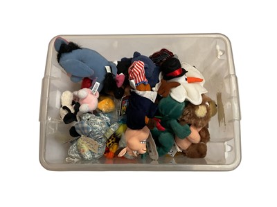 Lot 1741 - Winnie the Pooh and Friends soft toys by Mattel, Trudi, Applause and others. Also a selection of soft toy keys rings by Disney and other makes. Plus some Meanies soft toys. (40+).