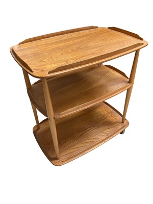 Lot 5200 - Ercol golden dawn elm two tier trolley, 71cm wide x 45cm deep x 78cm high