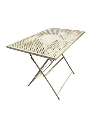 Lot 5217 - Metal collapsible garden table, painted, 97 x 62cm
