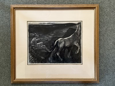 Lot 1651 - John Copley (1875-1950) signed lithograph - The Horse Rake, 26.5cm x 33.5cm, in glazed frame