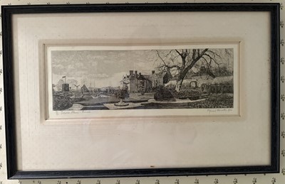 Lot 1664 - Marcel Schuette, signed etching - Isfield Place, Sussex, 51/70, signed and dated 1932, 15cm x 39cm, in glazed frame