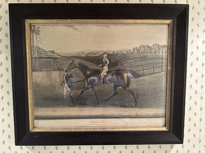 Lot 1665 - After James Pollard, 19th century hand-coloured engraving - 'Emilius', 34.5cm x 45cm, in glazed ebonised frame