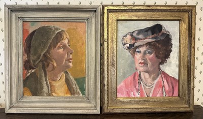 Lot 1672 - Mary Harrison, English School, oil on board - Portrait of a Lady, 29cm x 24cm and another, 30cm x 24.5cm, both framed