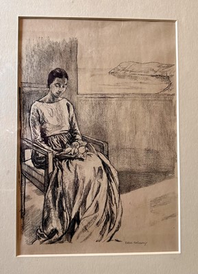 Lot 1673 - Ethel Gabain (1883-1950) signed lithograph - Seated Lady with Lemons, 34cm x 23cm, in glazed frame