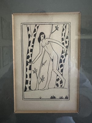Lot 1698 - Eric Gill (1882-1940) wood engraving - 'New England Woods', 11.5cm x 8cm, in glazed frame