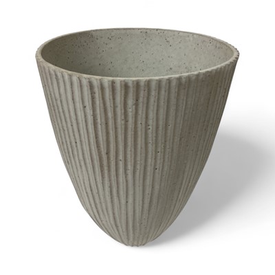 Lot 1605 - Kate Scott, contemporary, pottery ribbed tapered vase, 23cm high