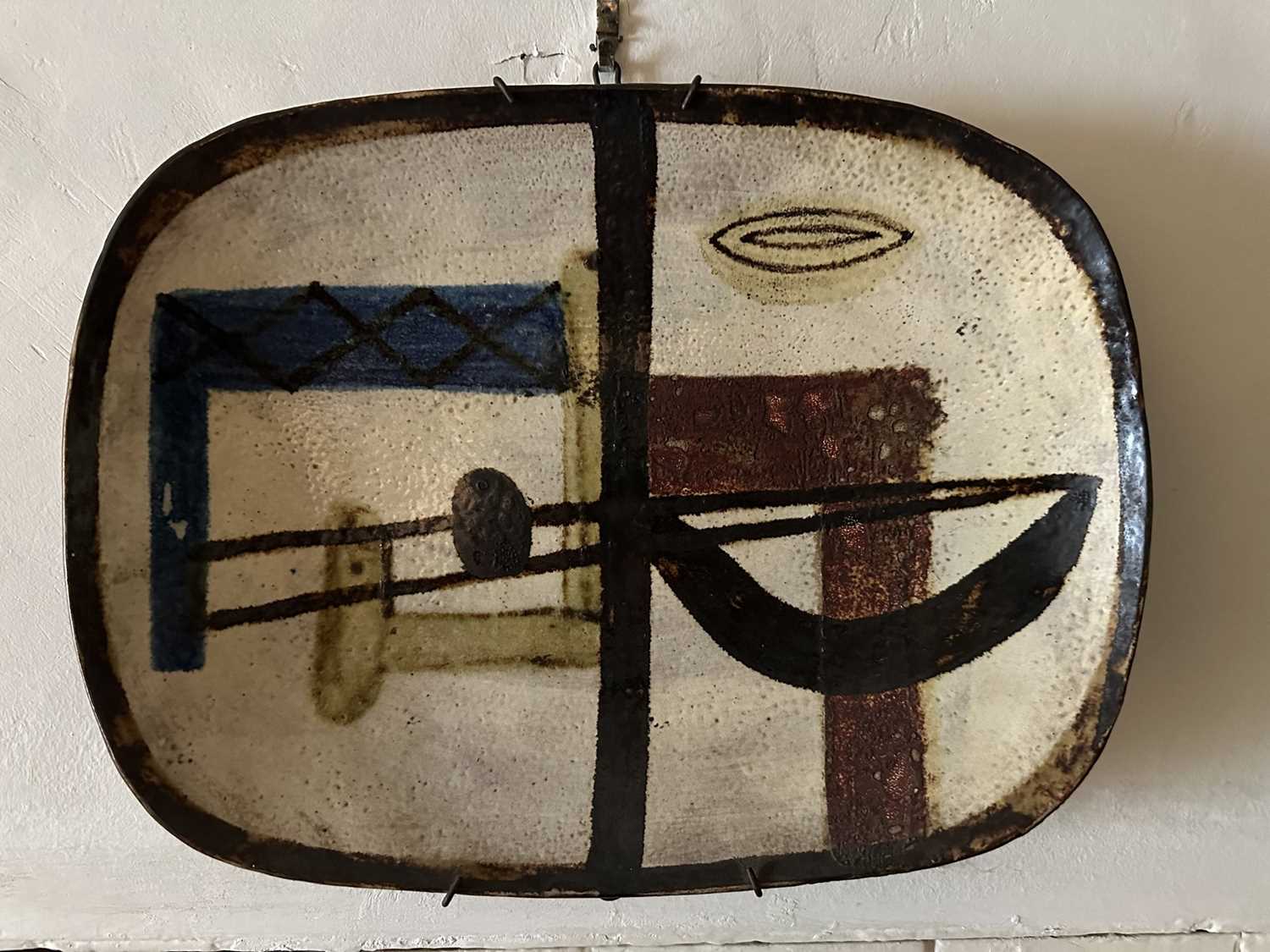 Lot 1606 - Art pottery dish, 34cm x 26cm