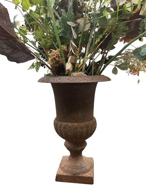 Lot 5261 - Cast iron garden urn, of classical form, 33cm high