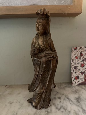 Lot 1629 - Late 18th / early 19th century Chinese soapstone carving, 25cm high