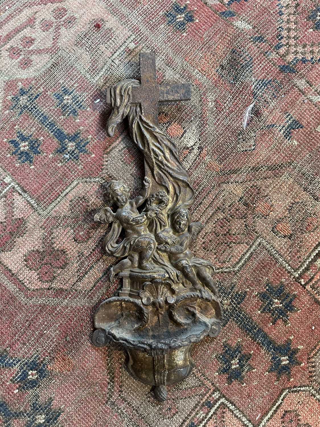 Lot 1630 - 19th century cast iron stoop, 46cm high