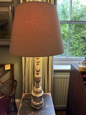 Lot 1636 - Antique silvered table lamp, 57cm high