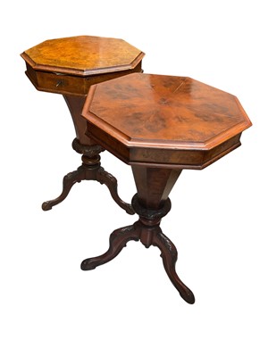 Lot 5273 - Two Victorian trumpet work tables