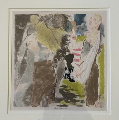 Lot 1708 - John Copley (1875-1950) signed lithograph - Figures, 24cm x 23cm, in glazed frame