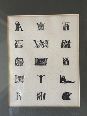 Lot 1719 - Eric Gill (1882-1940) wood engraving - Alphabet Letters, 24cm x 19cm, in glazed frame