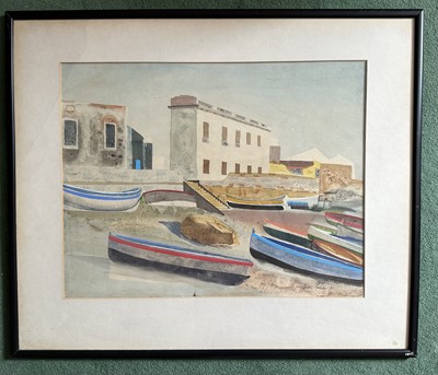 Lot 1725 - *Humphrey Spender (1910-2005) watercolour and gouache - 'Low Tide', signed and dated '53, 37cm x 47cm, in glazed frame