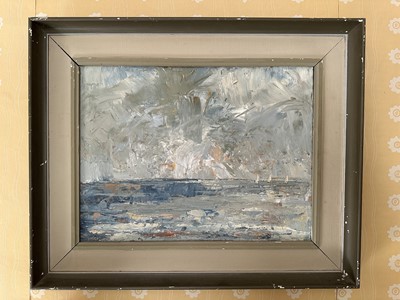 Lot 1736 - *Robert Sadler (1909-2001) acrylic on board - Estuary Sailing, signed, 30cm x 40cm, in painted frame. Exhibited: Studio Exhibition 1980