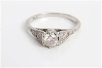 Lot 3482 - Diamond single stone ring with a brilliant cut...