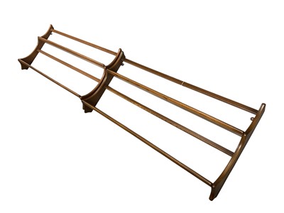 Lot 5279 - Pair of Ercol elm hanging plate racks