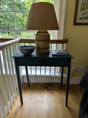 Lot 1778 - Victorian painted pine side table with single drawer, on square taper legs