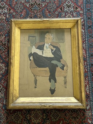Lot 1787 - Winifred Donne (1882-1944) gouache - portrait of Walter Donne, circa 1910, in glazed frame Provenance: collection of the artist's daughter, Pricilla Crichton-Balfour