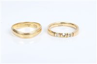 Lot 3493 - Two gold (18ct) wedding rings