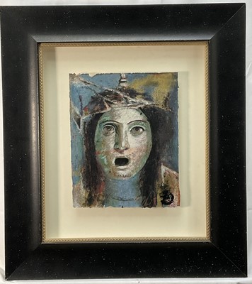 Lot 306 - Gerti Bierenbroodspot (b. 1940) silkscreen, Classical head, together with a related book. (2)