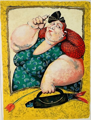 Lot 307 - Ada Breedveld (b. 1944) lithograph, figure, signed, 25/150, glazed frame