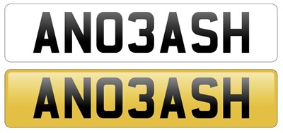 Lot 147 - AN03 ASH cherished registration, held on a retention document.