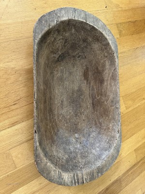 Lot 1826 - 19th century rustic dough trough, 69cm wide x 39cm deep