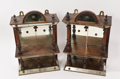 Lot 911 - Pair of 19th century Italian mirrored glass and beech niches / shelves