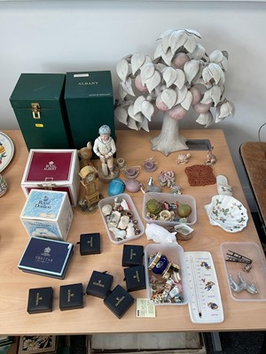 Lot 5328 - Sundry items, including a large studio pottery tree, ceramic ornaments, Halcyon Days, Penkridge Ceramics, etc