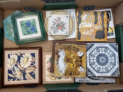Lot 5329 - Collection of Victorian and later tiles (2 boxes)